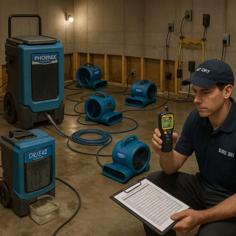 Structural Drying and Dehumidification process in Forman, ND